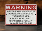 Metal Warning Sign, Not Responsible For Feelings, Sense Of Humor, Do Not Dumb, Funny Sarcastic Sign, Metal Garage Sign, Shop Sign, Dad Gift — photo 1