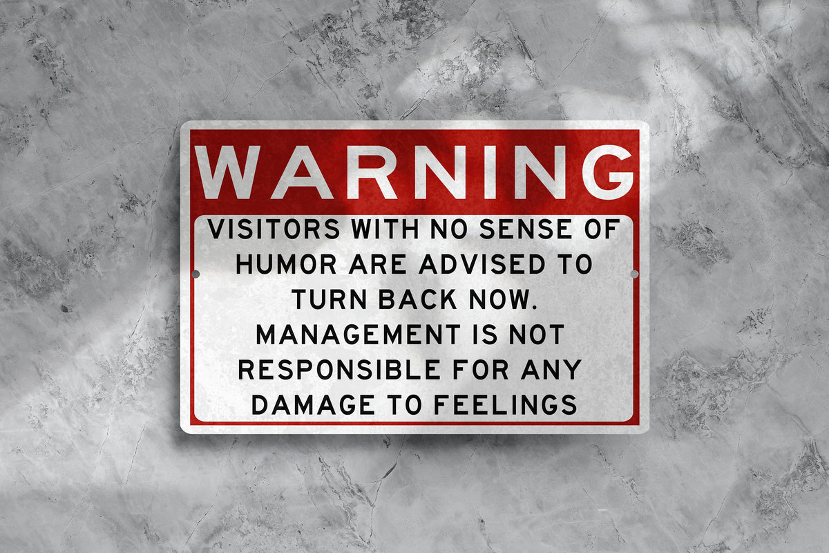 Metal Warning Sign, Not Responsible For Feelings, Sense Of Humor, Do Not Dumb, Funny Sarcastic Sign, Metal Garage Sign, Shop Sign, Dad Gift — photo 2