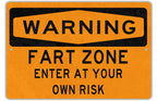 Warning Fart Zone Sign - Funny Wall Decor Gift - Metal Sign — photo 2