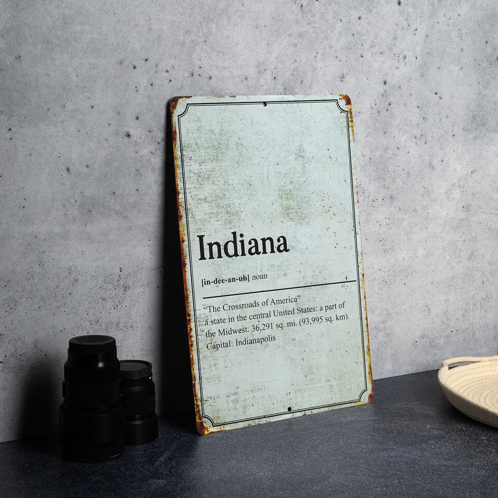 Indiana State Definition - Metal Sign -  State Decor - Indiana State Pride — photo 1