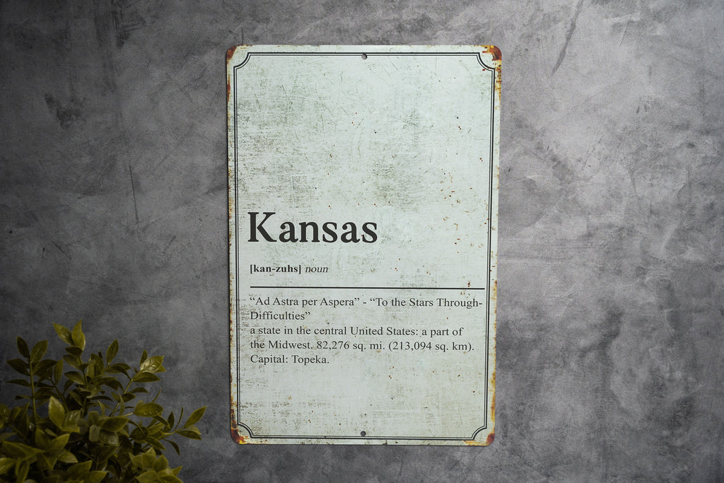 Kansas State Definition - Metal Sign -  State Decor - Kansas State Pride — photo 2