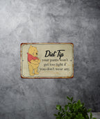 Winnie the Pooh Diet Tip - Metal Sign - Winnie the Pooh - Kitchen Decor - Winnie the Pooh Gift - Funny Winnie The Pooh — photo 3
