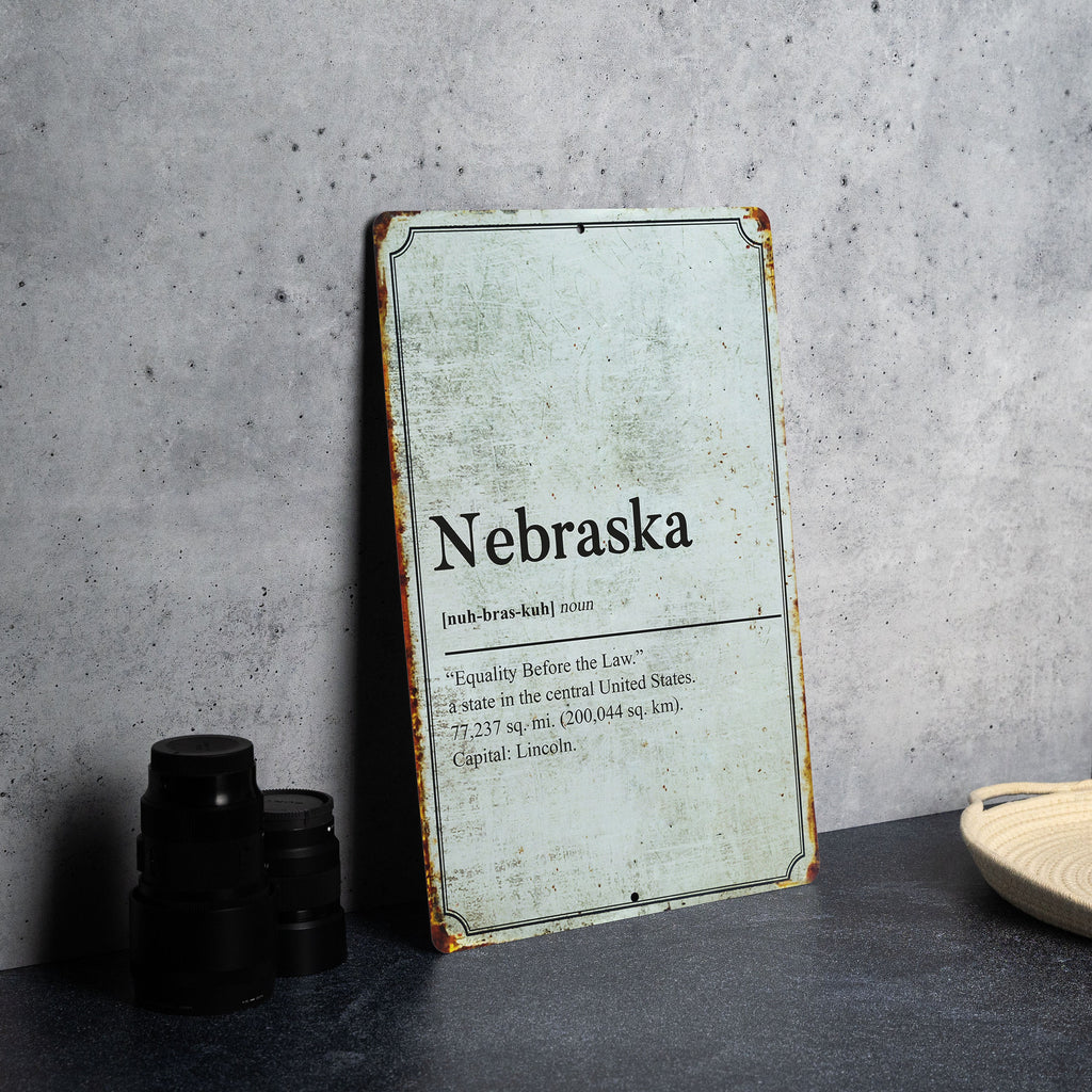 Nebraska State Definition - Metal Sign -  State Decor - Nebraska State Pride — photo 2