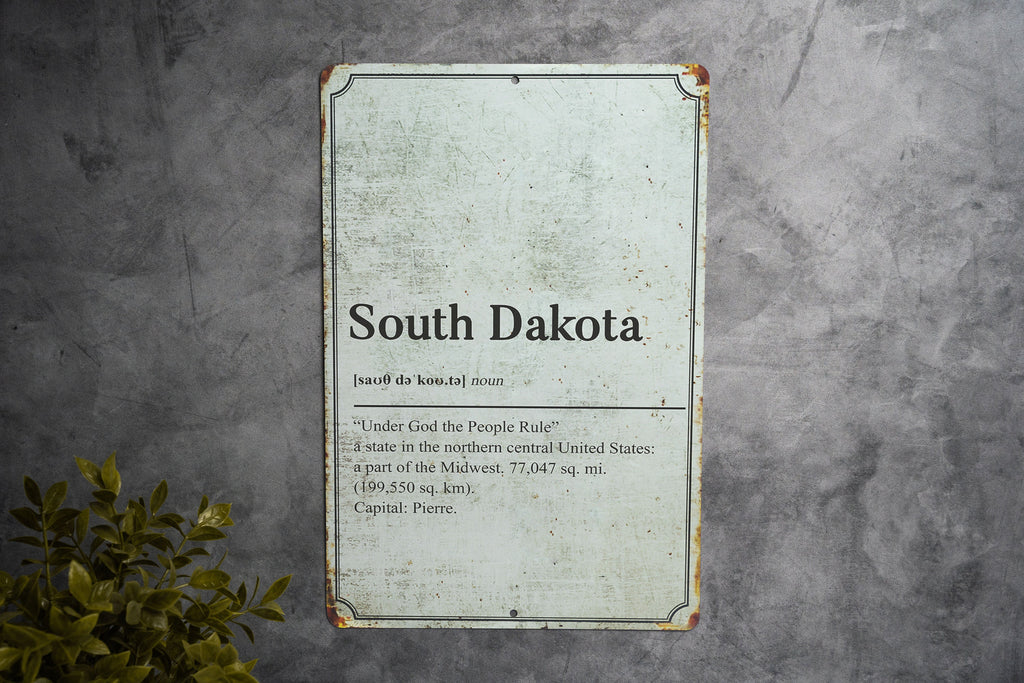 South Dakota State Definition - Metal Sign -  State Decor - South Dakota State Pride — photo 1