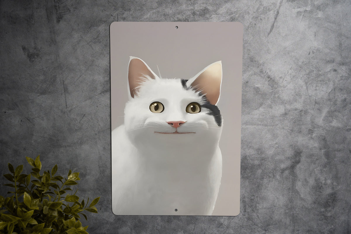 Polite Cat Meme Metal Sign - Courteous Cat Decor, Gentleman Cat Wall Art, Meme Humor, Respectful Feline Sign, Funny Home Decor — photo 1