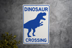 Dinosaur Crossing Metal Sign, Prehistoric Decor, Kids Room Accessory, Unique Garden Sign, Wall Art — photo 2
