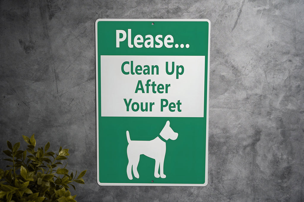 Dog Waste Sign - Eco Metal, Responsible Pet, Outdoor Etiquette — photo 2