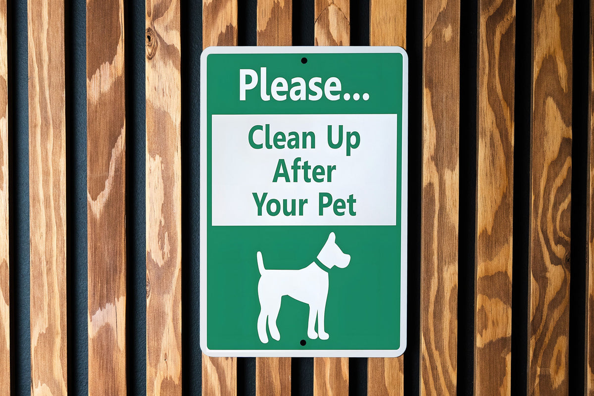 Dog Waste Sign - Eco Metal, Responsible Pet, Outdoor Etiquette — photo 4