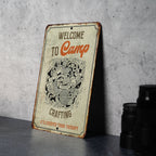 Welcome to Camp Crafting Metal Sign, Craft Room Welcome, DIY Camp Decor, Crafting Retreat Sign, Creative Getaway Art — photo 3