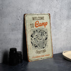 Welcome to Camp Crafting Metal Sign, Craft Room Welcome, DIY Camp Decor, Crafting Retreat Sign, Creative Getaway Art — photo 5