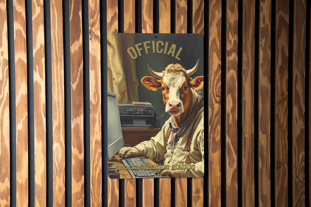Official Procrastination Station Office Decor Metal Sign - Funny Office Sign, Work Humor, Desk Decor, Productivity Joke — photo 2