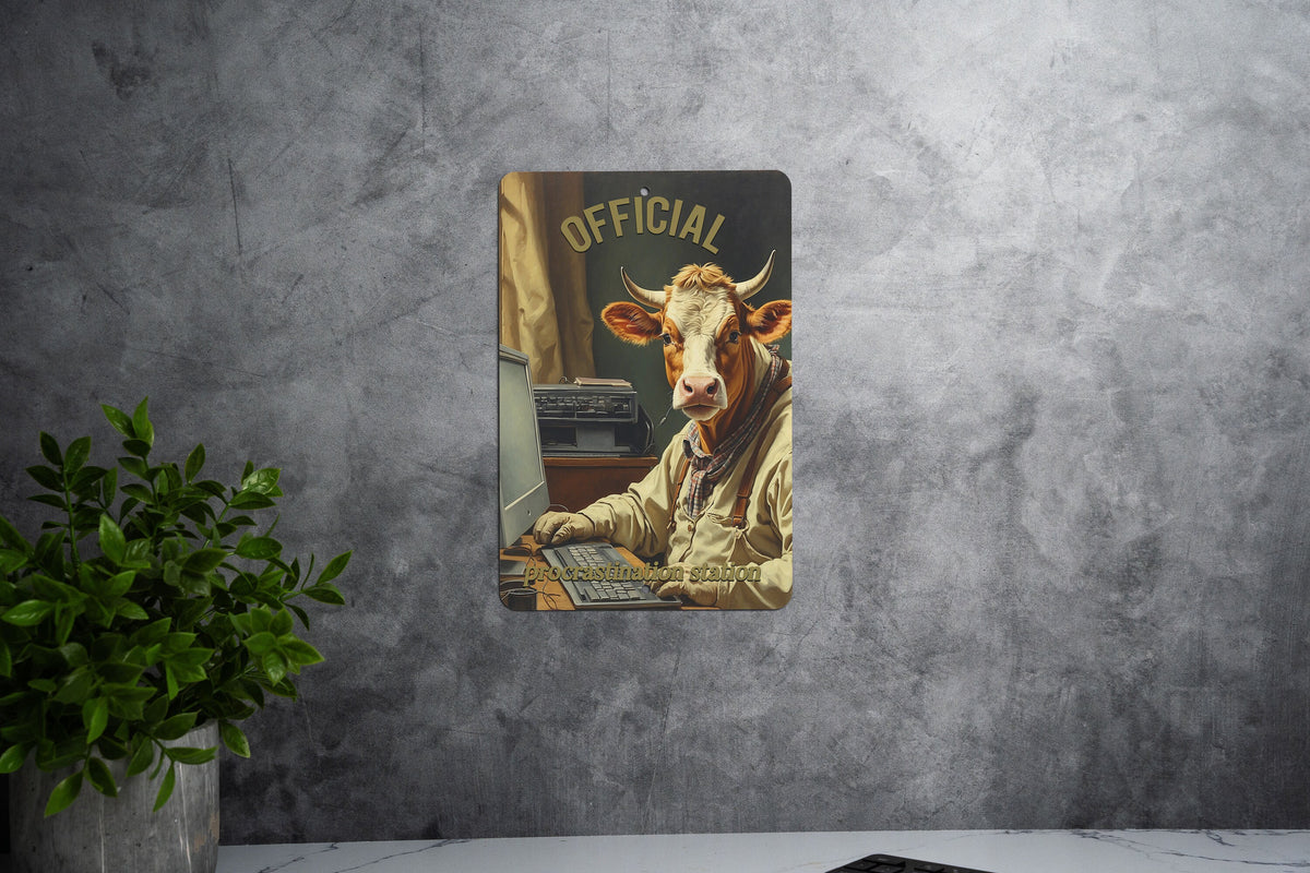 Official Procrastination Station Office Decor Metal Sign - Funny Office Sign, Work Humor, Desk Decor, Productivity Joke — photo 5