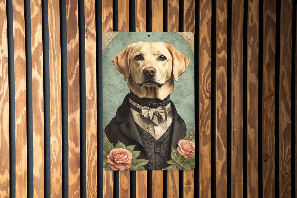 Victorian Portrait of a Labrador Retriever Metal Sign, Vintage Dog Art, Home Decor, Pet Lover Gift, Wall Hanging, Animal Portrait — photo 2