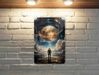 Astronaut Themed Planet Wall Art Metal Sign - Space Exploration, Cosmic Art, Sci-Fi Decor, Galaxy Design, Outer Space — photo 1