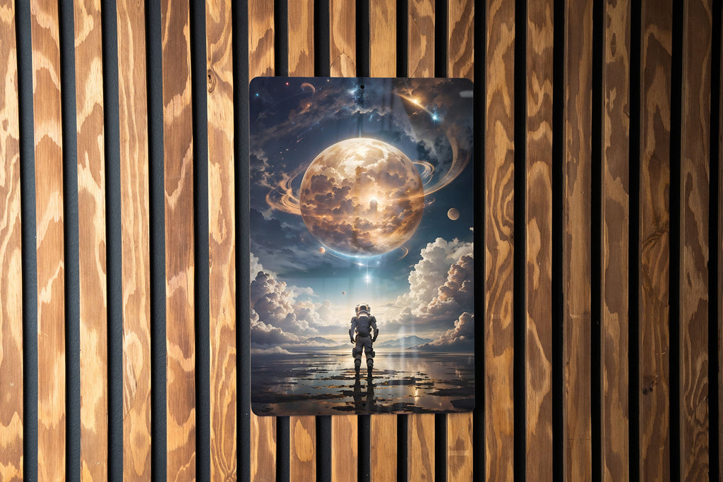 Astronaut Themed Planet Wall Art Metal Sign - Space Exploration, Cosmic Art, Sci-Fi Decor, Galaxy Design, Outer Space — photo 6