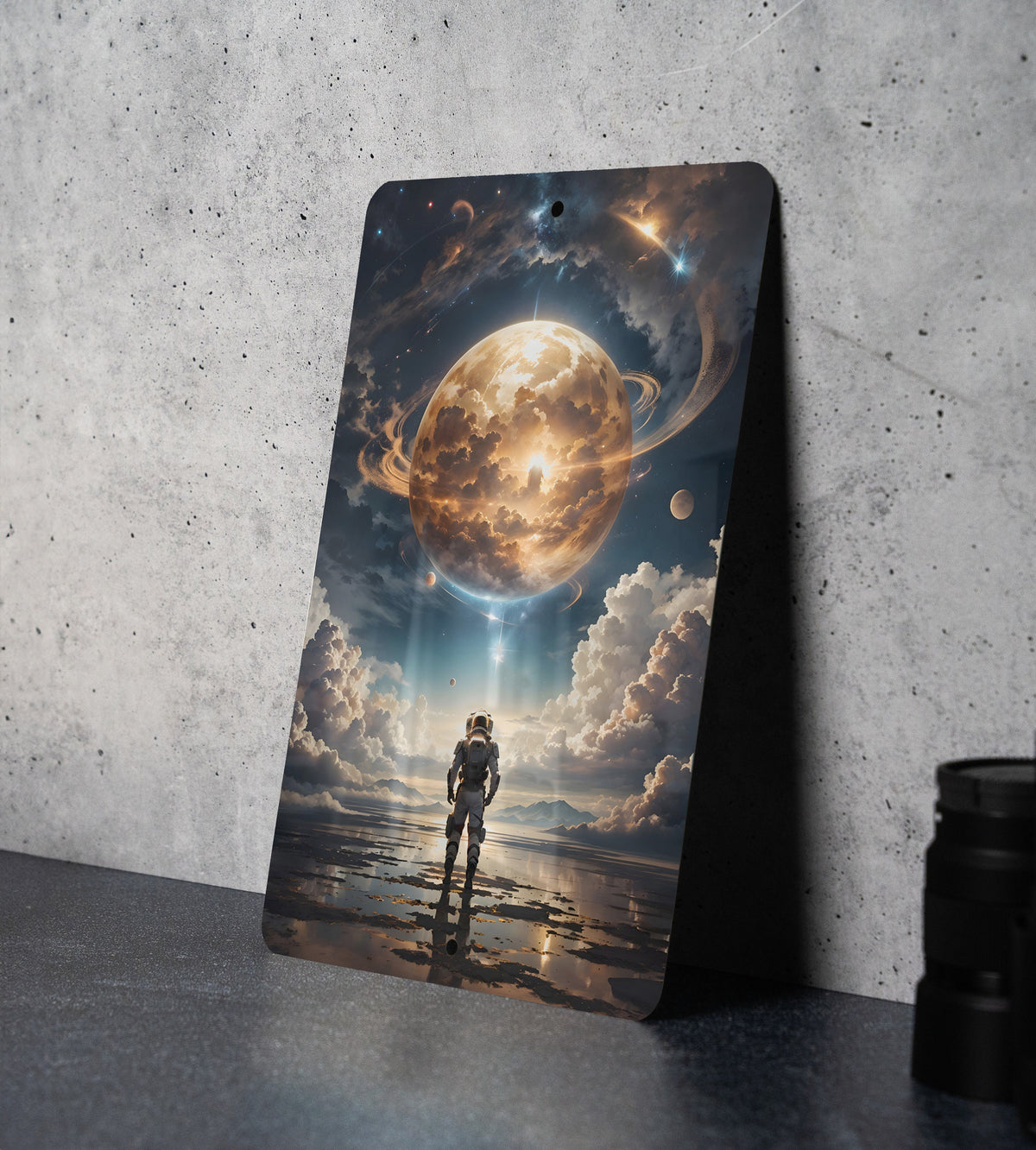 Astronaut Themed Planet Wall Art Metal Sign - Space Exploration, Cosmic Art, Sci-Fi Decor, Galaxy Design, Outer Space — photo 7
