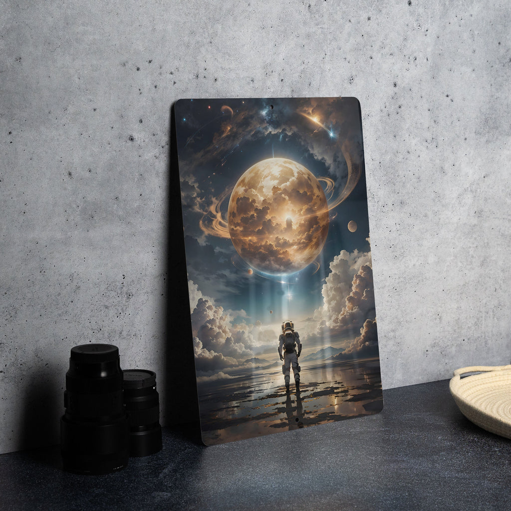 Astronaut Themed Planet Wall Art Metal Sign - Space Exploration, Cosmic Art, Sci-Fi Decor, Galaxy Design, Outer Space — photo 8