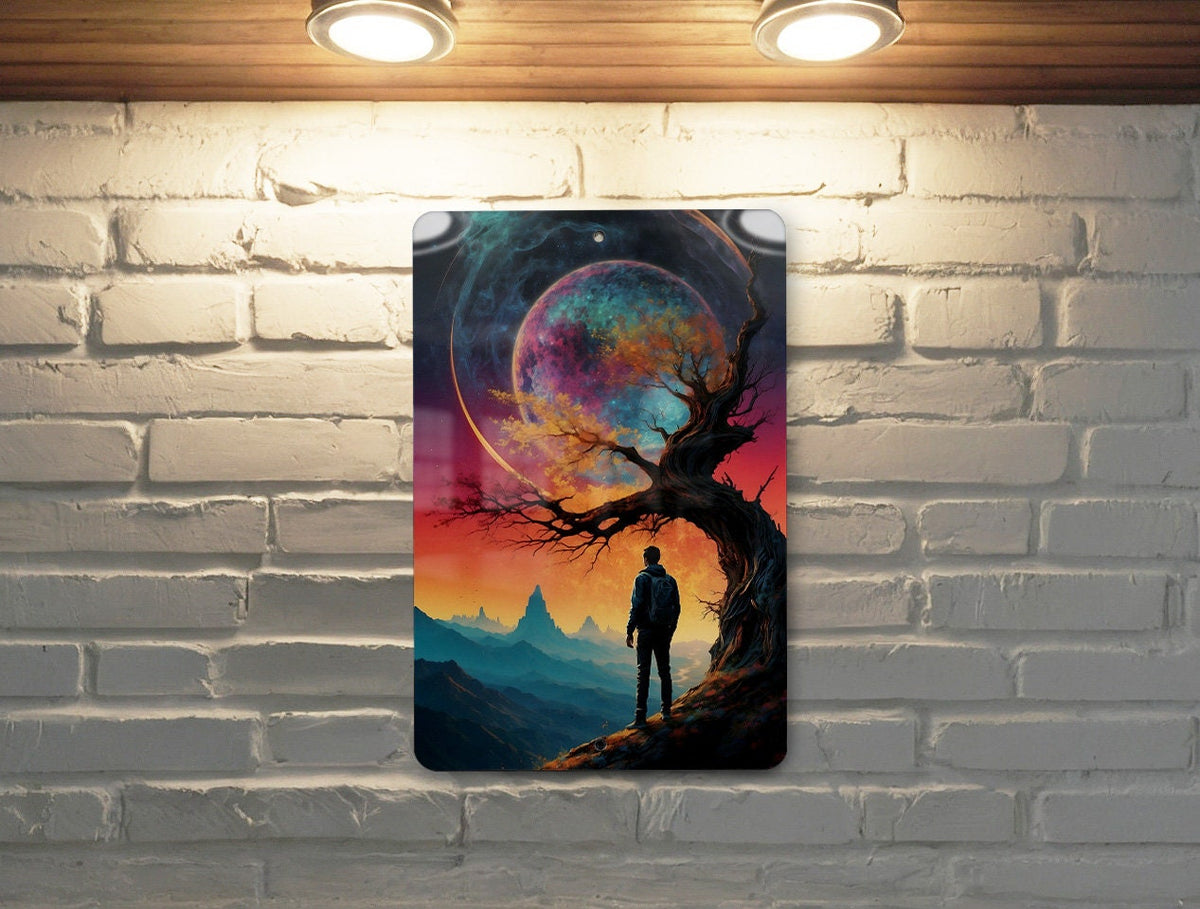 Sci-Fi Alien Themed Wall Art Metal Sign - Extraterrestrial Encounter, Space Beings, Cosmic Mystery, Alien Landscape, Future World — photo 4