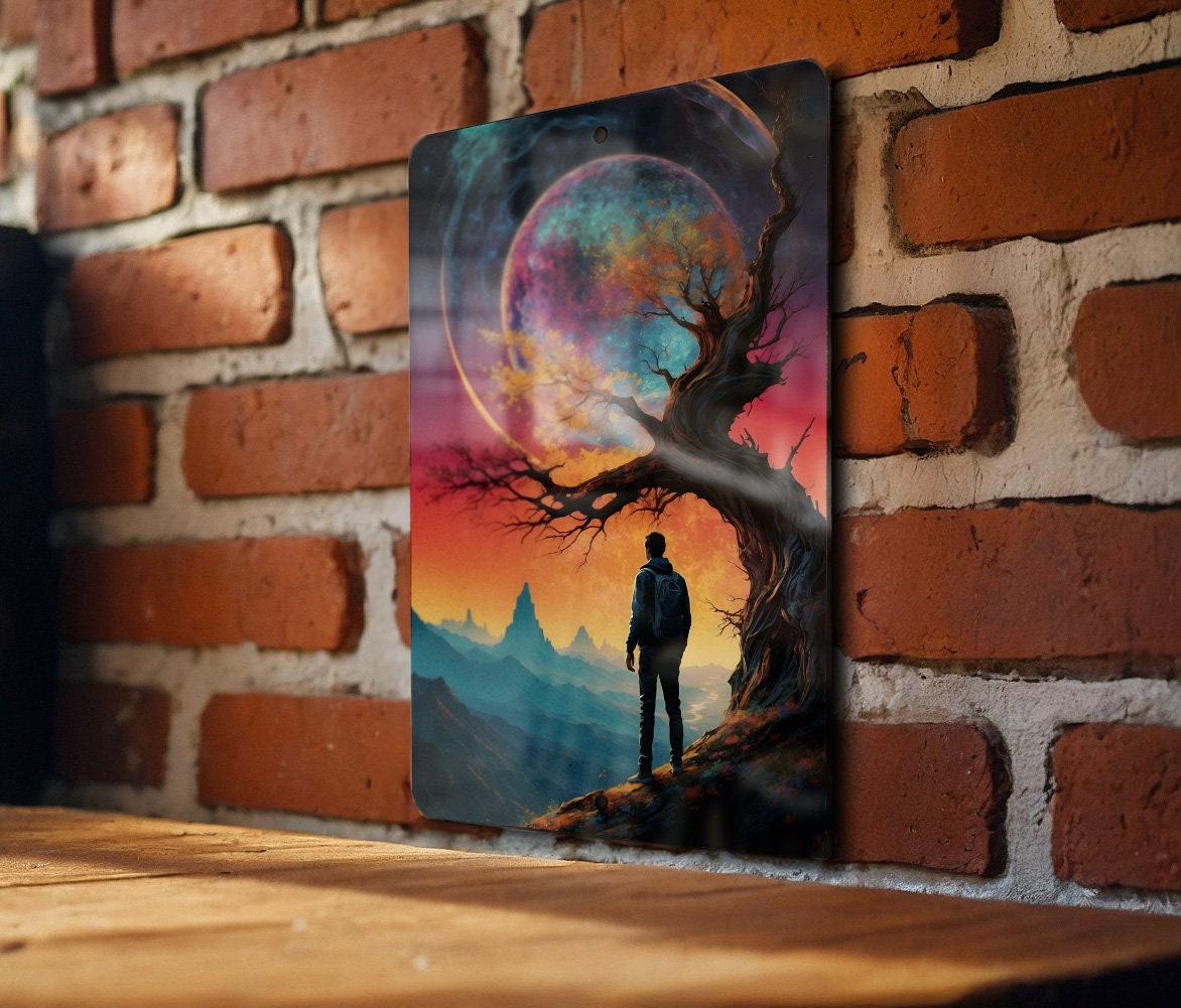Sci-Fi Alien Themed Wall Art Metal Sign - Extraterrestrial Encounter, Space Beings, Cosmic Mystery, Alien Landscape, Future World — photo 6