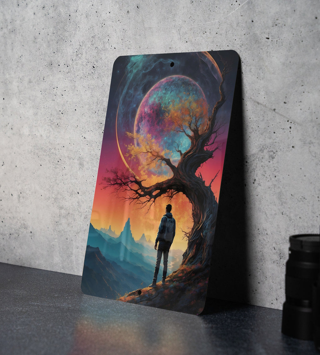 Sci-Fi Alien Themed Wall Art Metal Sign - Extraterrestrial Encounter, Space Beings, Cosmic Mystery, Alien Landscape, Future World — photo 7