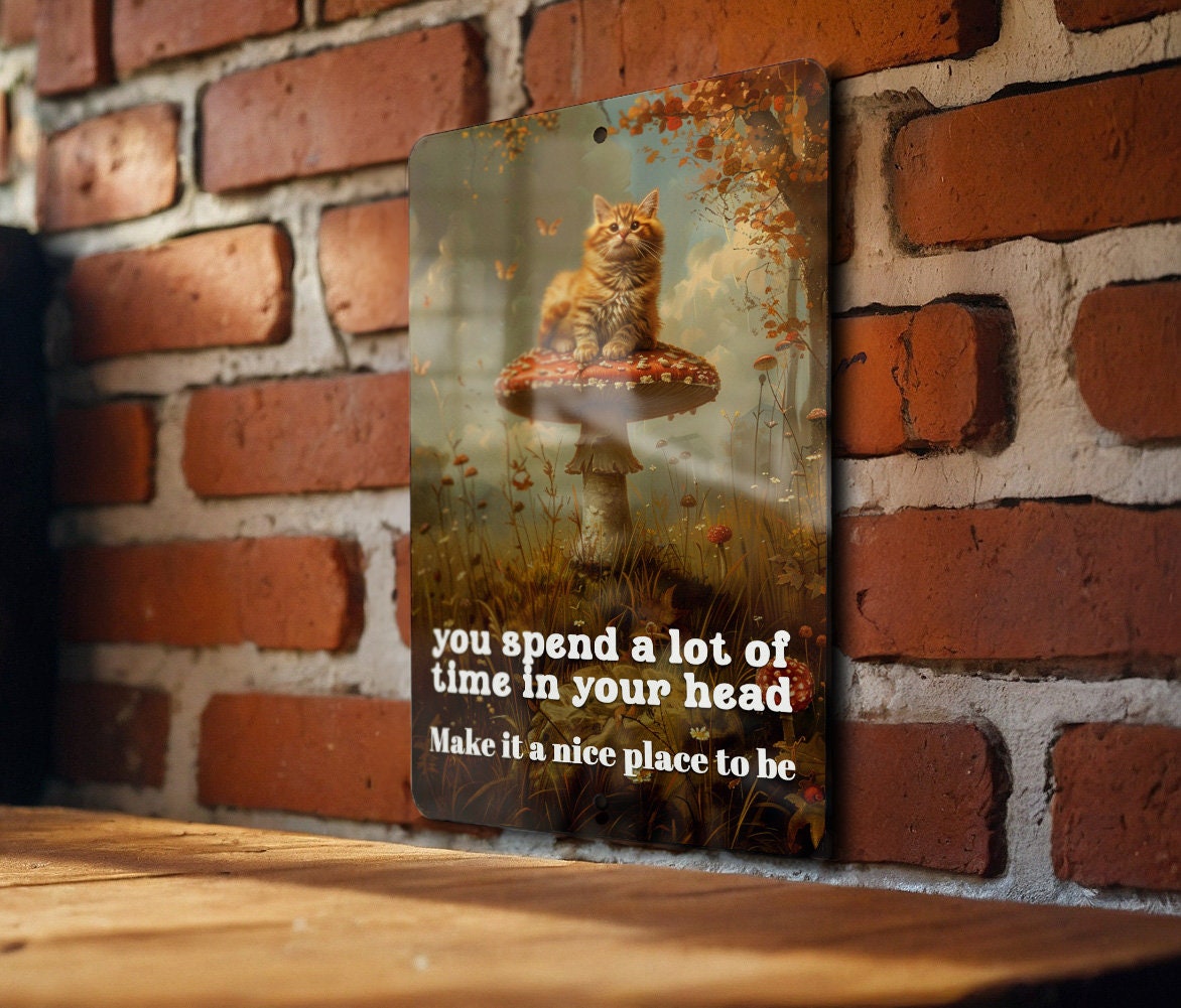 Nice Place in Your Head Metal Poster - Mental Wellness, Thoughtful Living, Mindful Quote, Inner Peace, Positive Mindset — photo 4