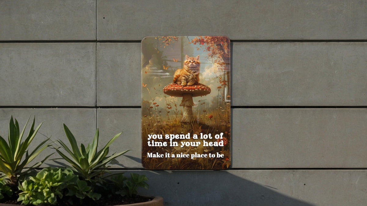 Nice Place in Your Head Metal Poster - Mental Wellness, Thoughtful Living, Mindful Quote, Inner Peace, Positive Mindset — photo 5