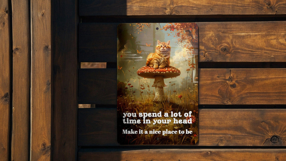 Nice Place in Your Head Metal Poster - Mental Wellness, Thoughtful Living, Mindful Quote, Inner Peace, Positive Mindset — photo 6