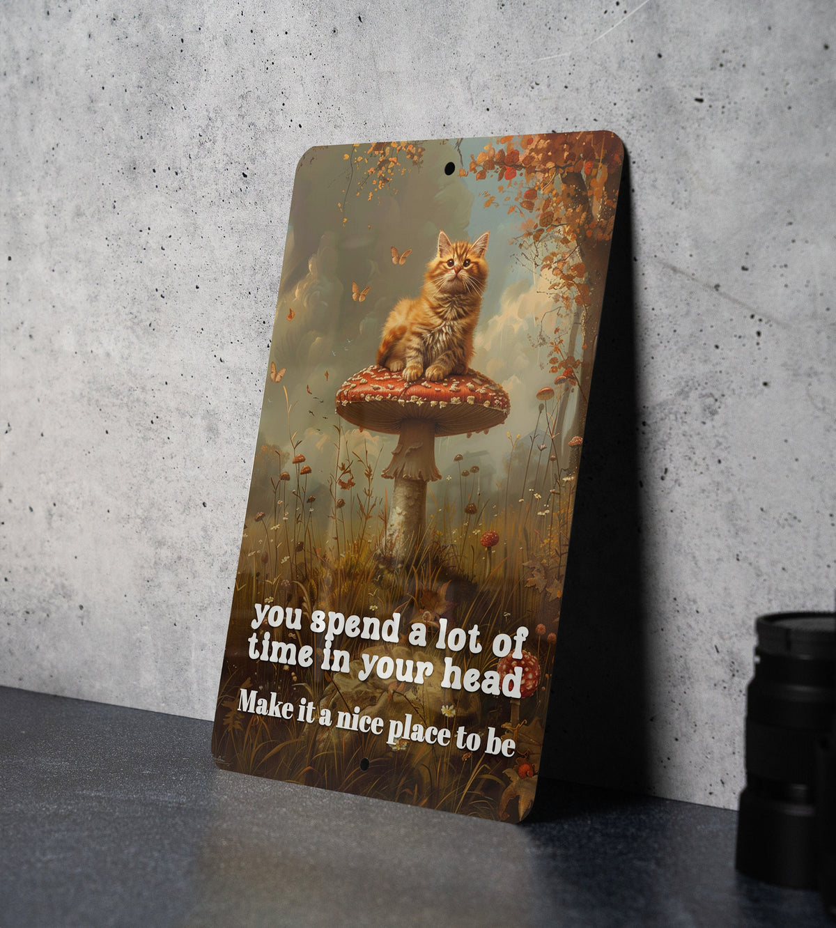 Nice Place in Your Head Metal Poster - Mental Wellness, Thoughtful Living, Mindful Quote, Inner Peace, Positive Mindset — photo 7