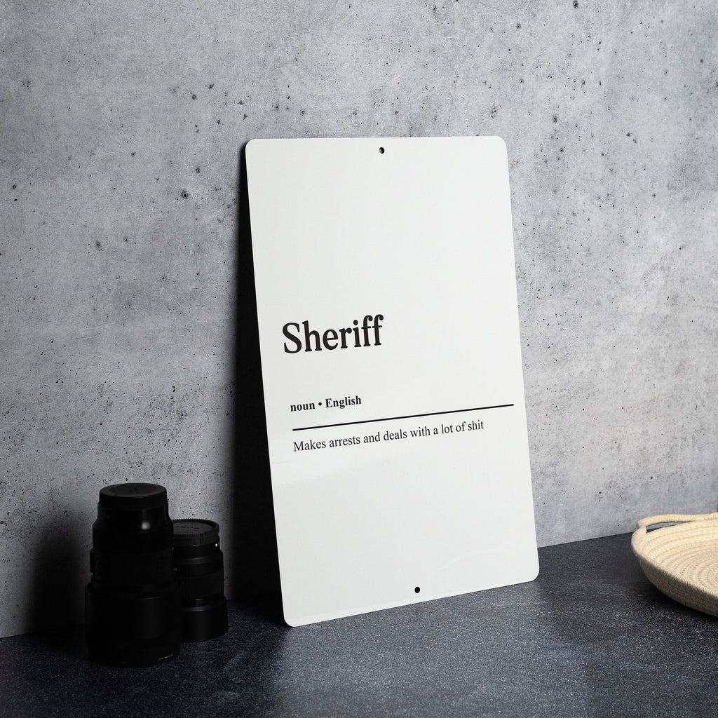 Sheriff Definition Metal Sign - Law Enforcement Humor, Wild West Wit, Sheriff Gift, Office Decor, Funny Sheriff Gift — photo 3
