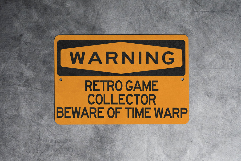 Retro Game Collector Beware of Time Warp Metal Sign, Gaming Nostalgia Decor, Vintage Game Warning, Collector's Alert — photo 3