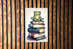 Frog on Books Wall Art Metal Sign - Whimsical Reading, Literary Frog, Book Lover's Dream, Enchanted Study, Magical Reading Nook — photo 7