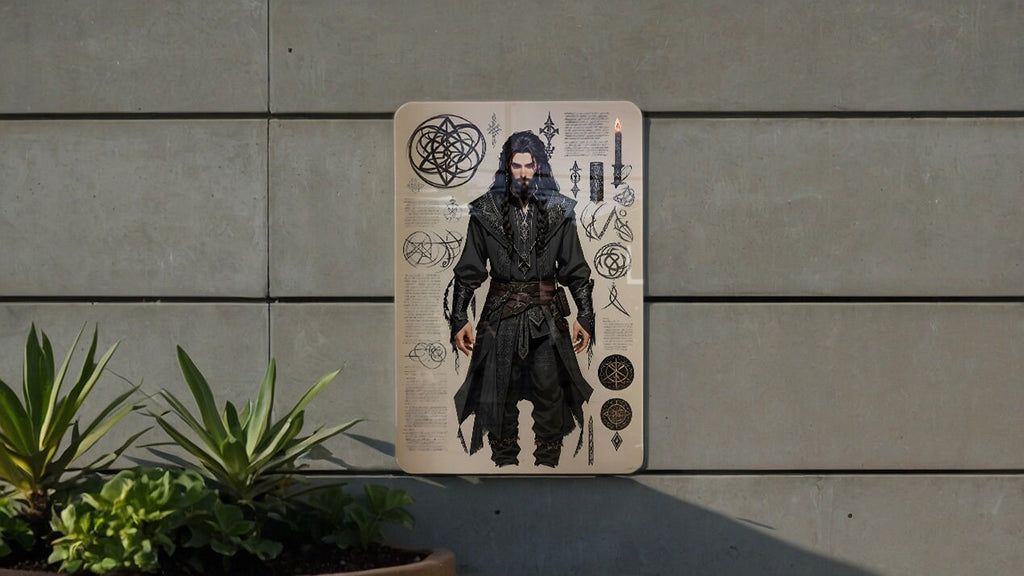 DnD Inspired Ninja Sketch Wall Art Metal Sign - Fantasy Stealth, RPG Warrior, Dungeon Explorer, Adventure Art, Role Play Decor — photo 2