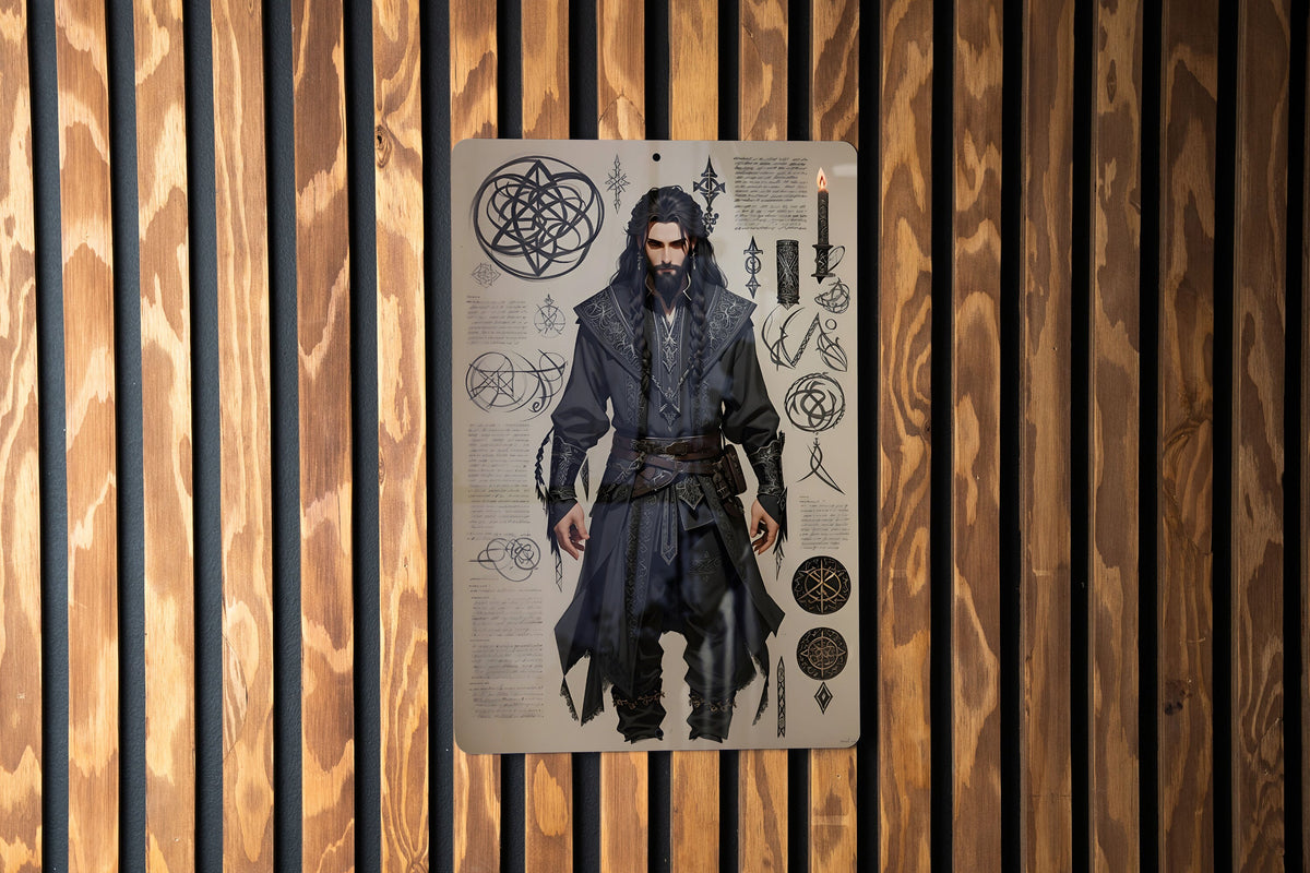 DnD Inspired Ninja Sketch Wall Art Metal Sign - Fantasy Stealth, RPG Warrior, Dungeon Explorer, Adventure Art, Role Play Decor — photo 6