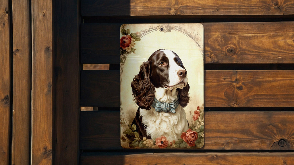 Victorian English Springer Metal Sign - Regal Spaniel, Aristocratic Charm, Period Dog Portrait, Noble Canine, Heritage Decor — photo 4