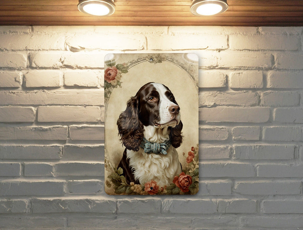 Victorian English Springer Metal Sign - Regal Spaniel, Aristocratic Charm, Period Dog Portrait, Noble Canine, Heritage Decor — photo 5