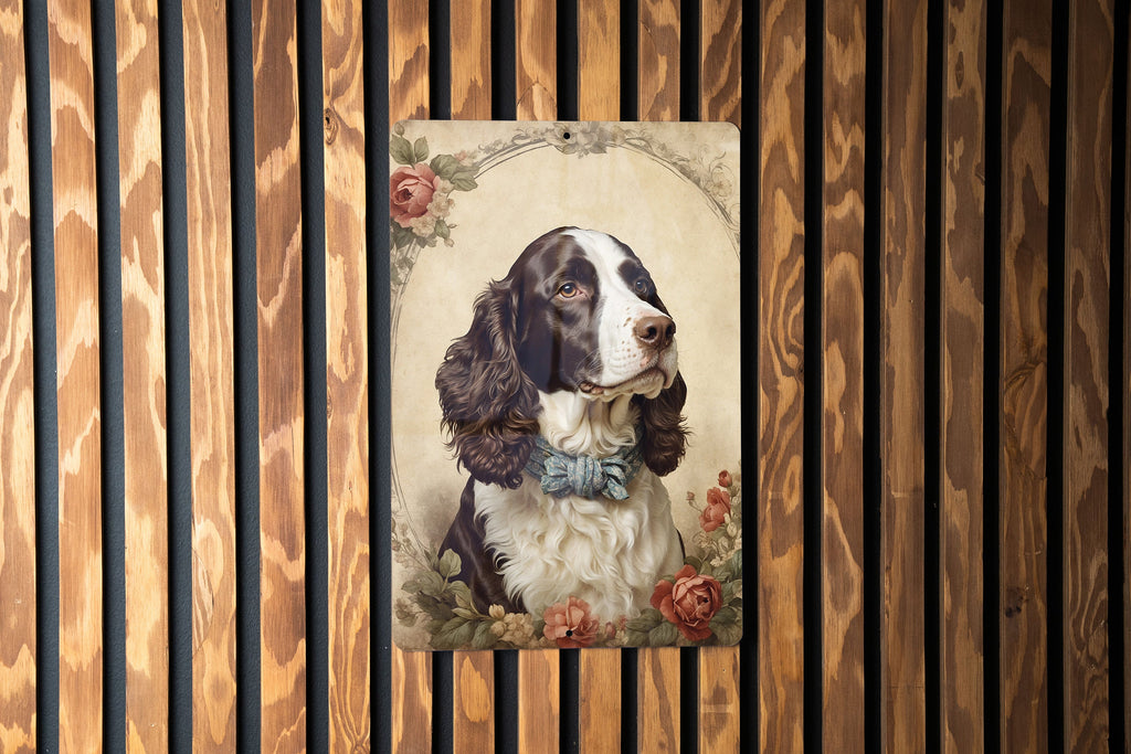 Victorian English Springer Metal Sign - Regal Spaniel, Aristocratic Charm, Period Dog Portrait, Noble Canine, Heritage Decor — photo 6