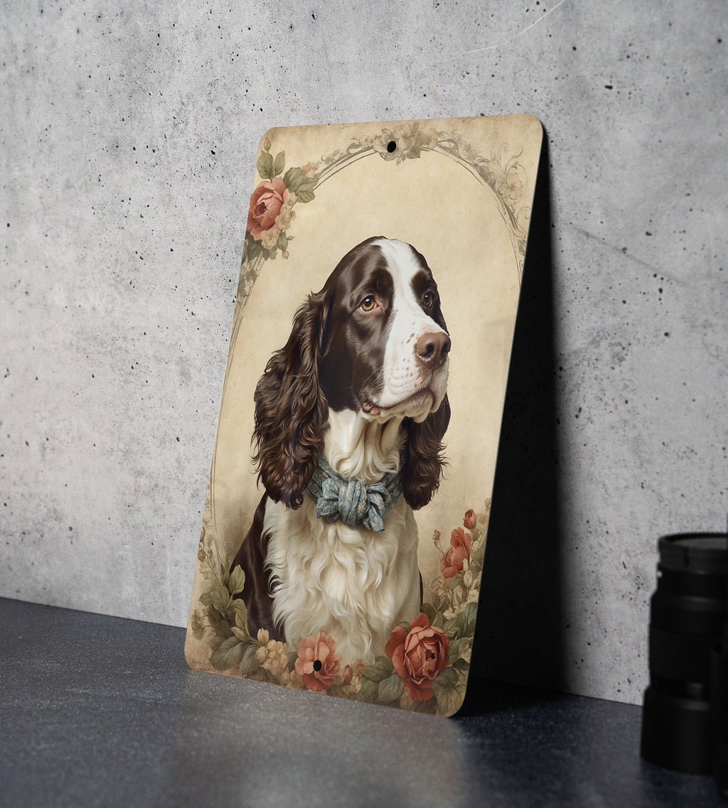 Victorian English Springer Metal Sign - Regal Spaniel, Aristocratic Charm, Period Dog Portrait, Noble Canine, Heritage Decor — photo 7