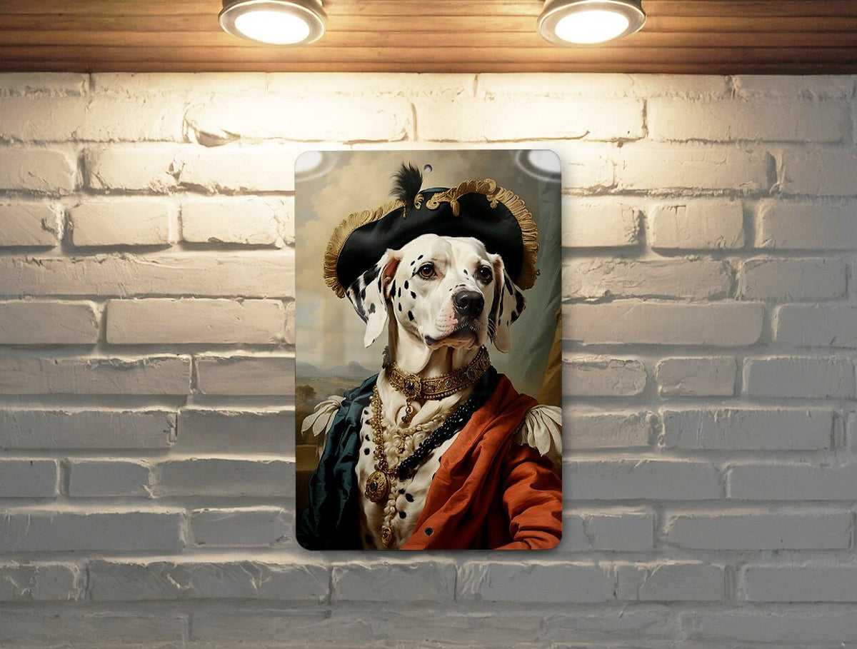 Victorian Fancy Dalmatian Metal Sign - Regal Spots, Noble Breed, Aristocratic Pose, Period Elegance, Spotted Companion Decor — photo 4