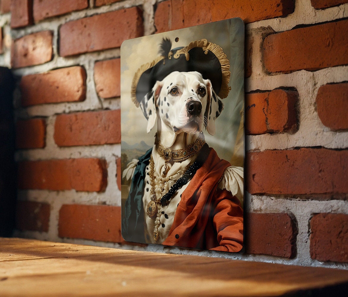 Victorian Fancy Dalmatian Metal Sign - Regal Spots, Noble Breed, Aristocratic Pose, Period Elegance, Spotted Companion Decor — photo 5