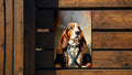 Victorian Warrior Basset Hound Metal Sign - Regal Hound, Noble Sentry, Period Guard, Aristocratic Basset, Historical Dog Decor — photo 1