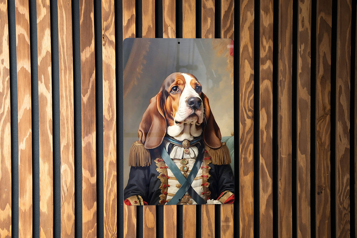 Victorian Warrior Basset Hound Metal Sign - Regal Hound, Noble Sentry, Period Guard, Aristocratic Basset, Historical Dog Decor — photo 5