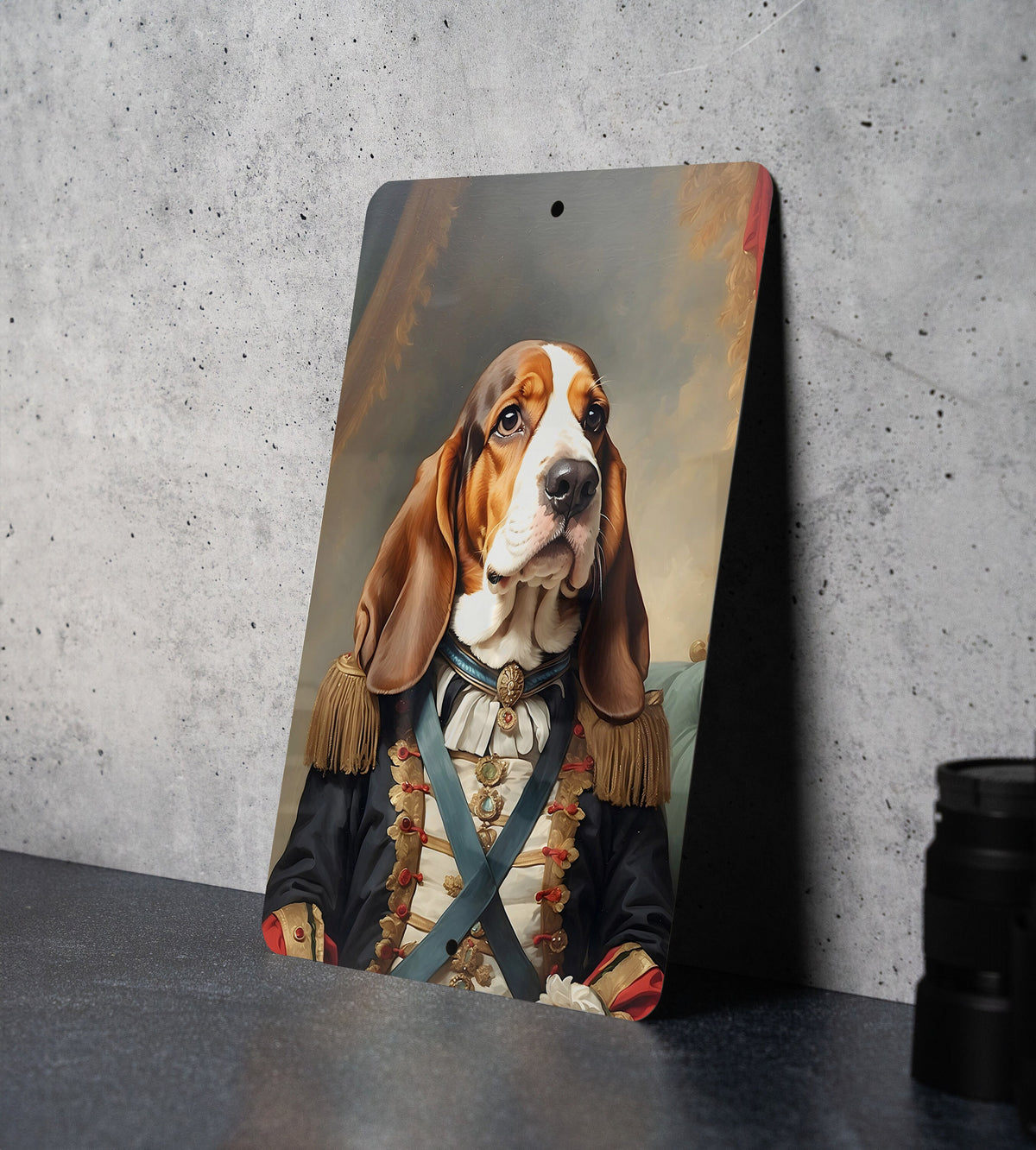 Victorian Warrior Basset Hound Metal Sign - Regal Hound, Noble Sentry, Period Guard, Aristocratic Basset, Historical Dog Decor — photo 6