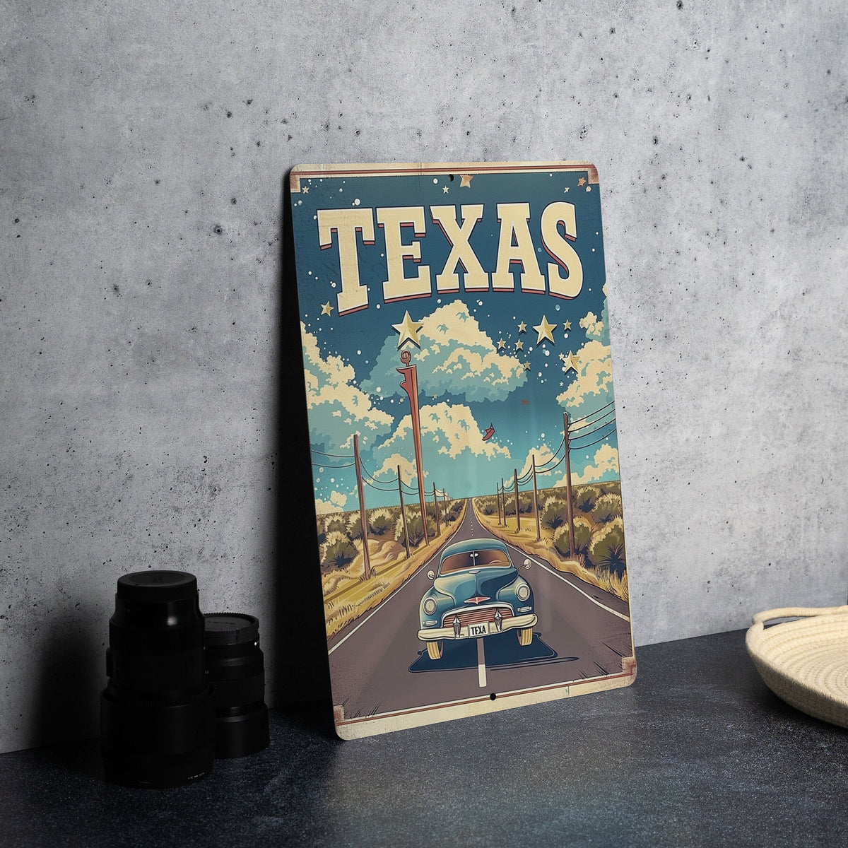 Retro Cartoon Visit Texas Metal Sign: Perfect Vintage DecorRetro Cartoon, Texas Metal Sign, Vintage Decor, Cartoon Visit, Texas Travel — photo 2