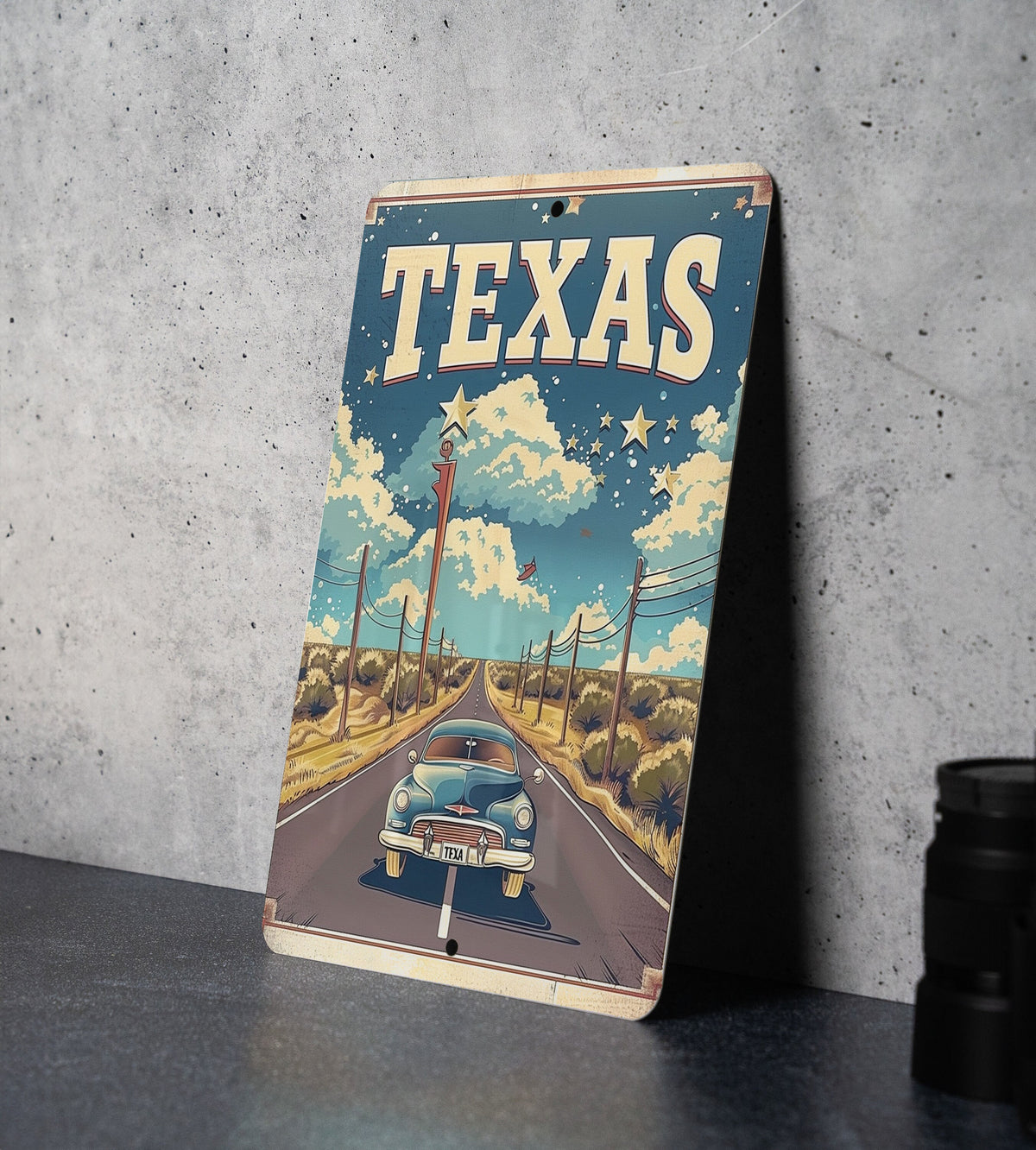 Retro Cartoon Visit Texas Metal Sign: Perfect Vintage DecorRetro Cartoon, Texas Metal Sign, Vintage Decor, Cartoon Visit, Texas Travel — photo 5