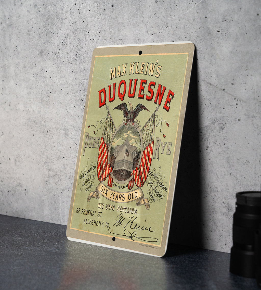 Max Kleins Duquesne Rye Metal Poster - Vintage Whiskey Ad, Classic Bar Decor — photo 7