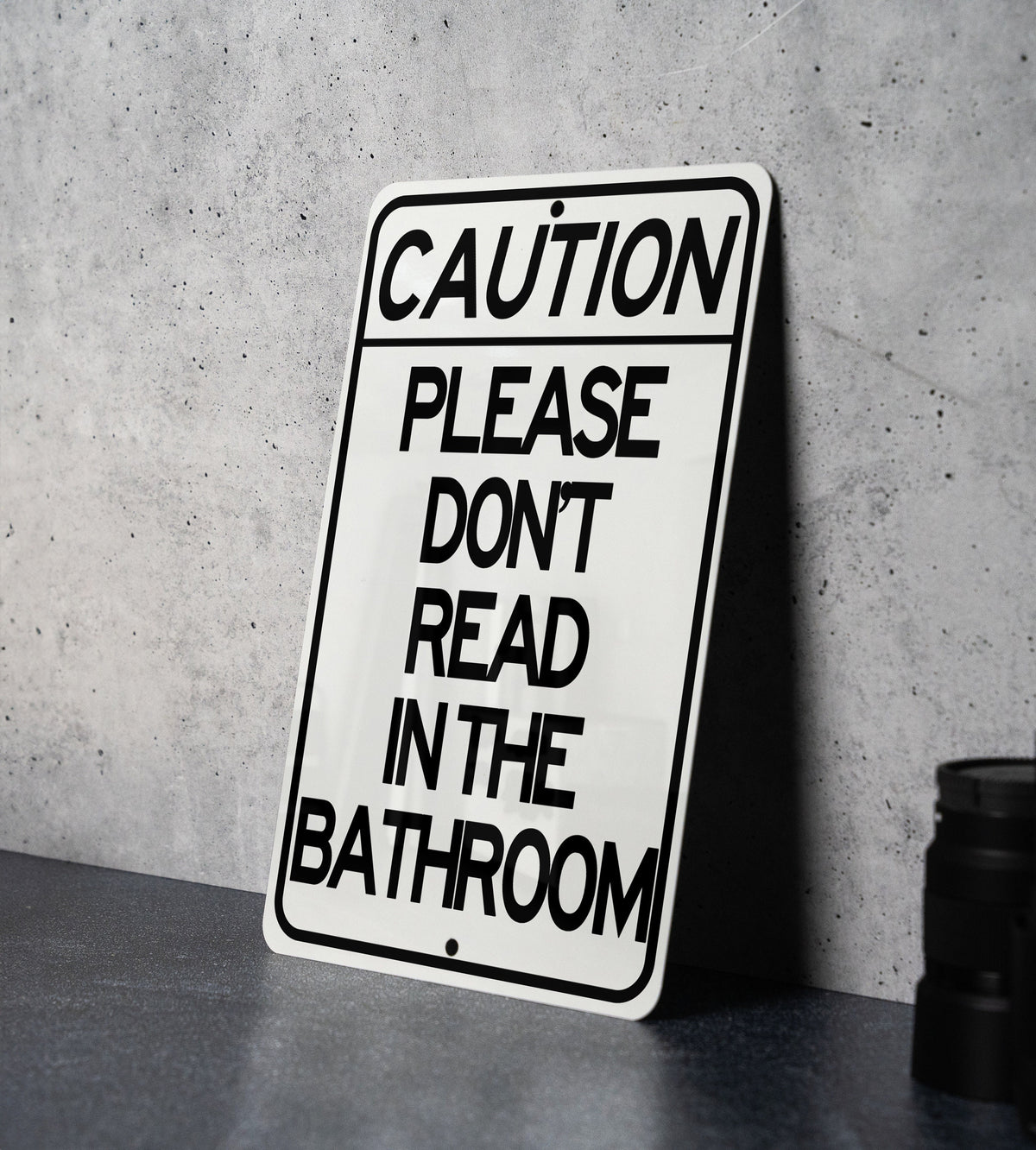Metal Sign "Please Do Not Read in the Bathroom", Wall Decor, Home Signage, Bathroom Rules, Funny Artwork — photo 2