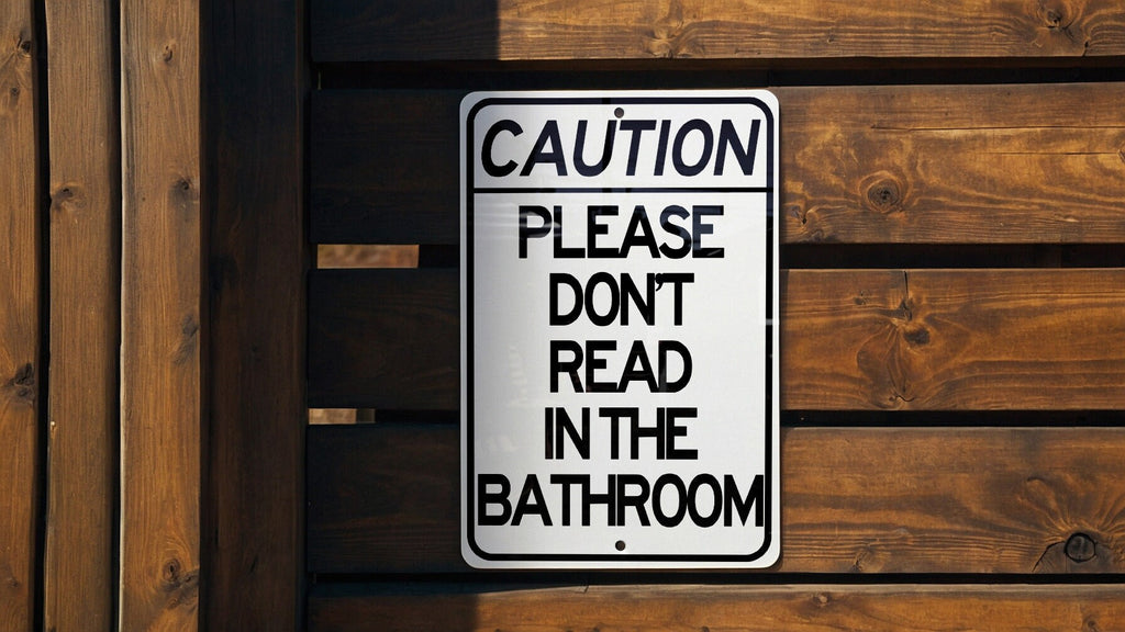 Metal Sign "Please Do Not Read in the Bathroom", Wall Decor, Home Signage, Bathroom Rules, Funny Artwork — photo 5