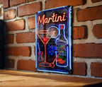 Retro Neon Style Martini Sign, Metal Wall Decor, Vintage Bar Sign, Home Bar Accessory, Cocktail Party Decor — photo 4