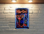 Retro Neon Style Martini Sign, Metal Wall Decor, Vintage Bar Sign, Home Bar Accessory, Cocktail Party Decor — photo 5