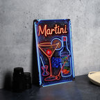 Retro Neon Style Martini Sign, Metal Wall Decor, Vintage Bar Sign, Home Bar Accessory, Cocktail Party Decor — photo 6